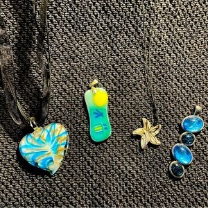 Set of four glass beachy pendants.  Vacation ready!